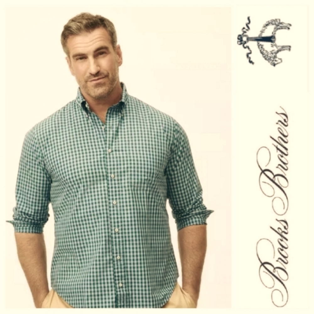 BROOKS BROTHERS like new! special detail check cuff 100% supima cotton no iron